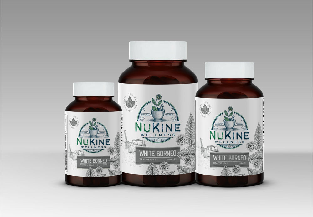 White Borneo Kratom Capsules - NuKine Wellness